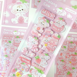 Yany Studio / Malang Cow - Strawberry Milk Flavour stickers