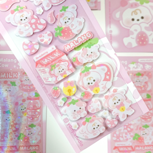 Yany Studio / Malang Cow - Strawberry Milk Flavour stickers