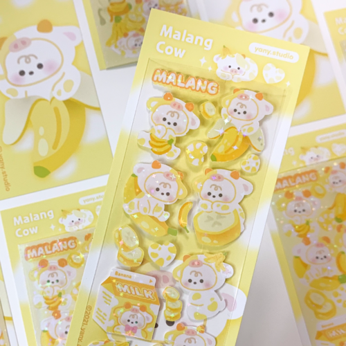 Yany Studio / Malang Cow - Banana Milk Flavour stickers 貼紙