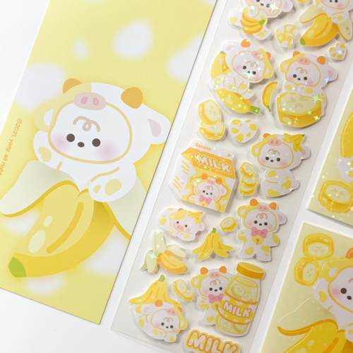 Yany Studio / Malang Cow - Banana Milk Flavour stickers 貼紙