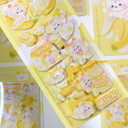 Yany Studio / Malang Cow - Banana Milk Flavour stickers 貼紙