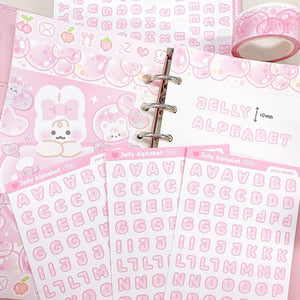 Yany Studio/ Jelly Alphabet stickers/ Pink