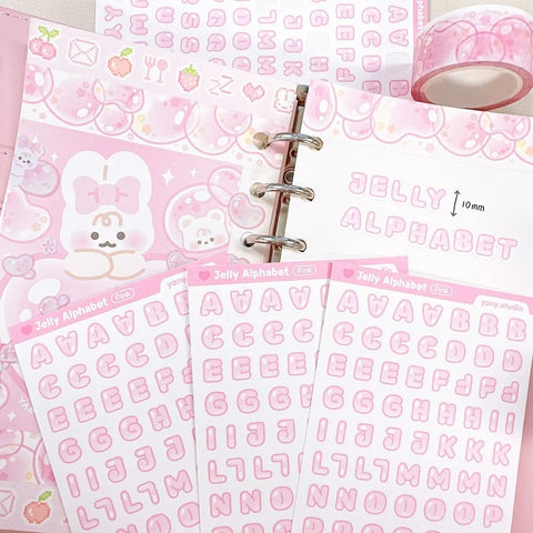 Yany Studio/ Jelly Alphabet stickers/ Pink