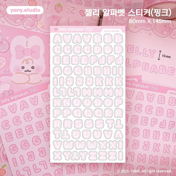 Yany Studio/ Jelly Alphabet stickers/ Pink