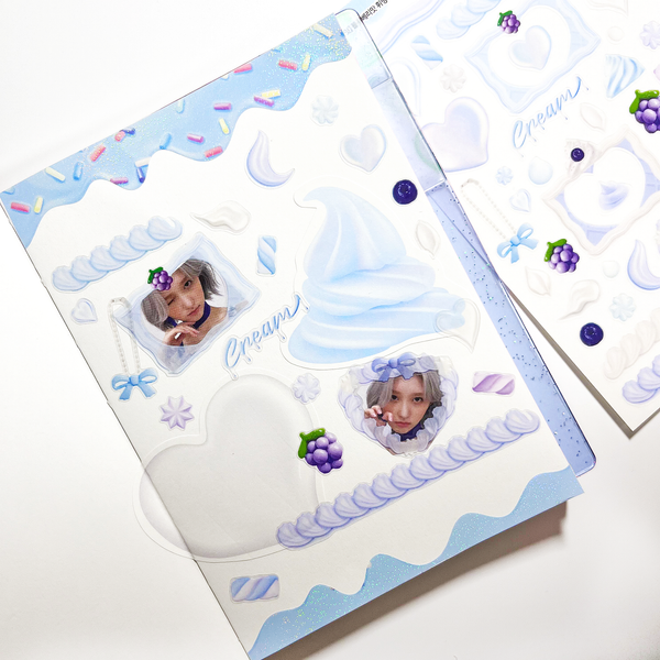 Cherry&Night/ blueberry cream deco stickers