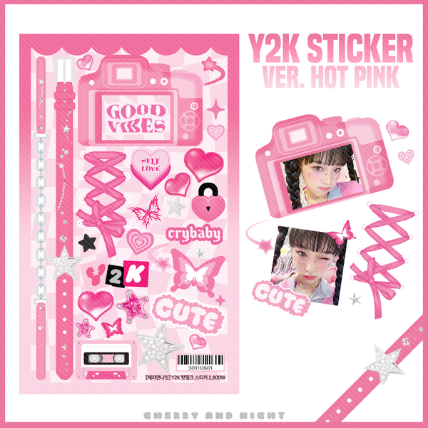 Cherry&Night/ Y2K hotpink stickers