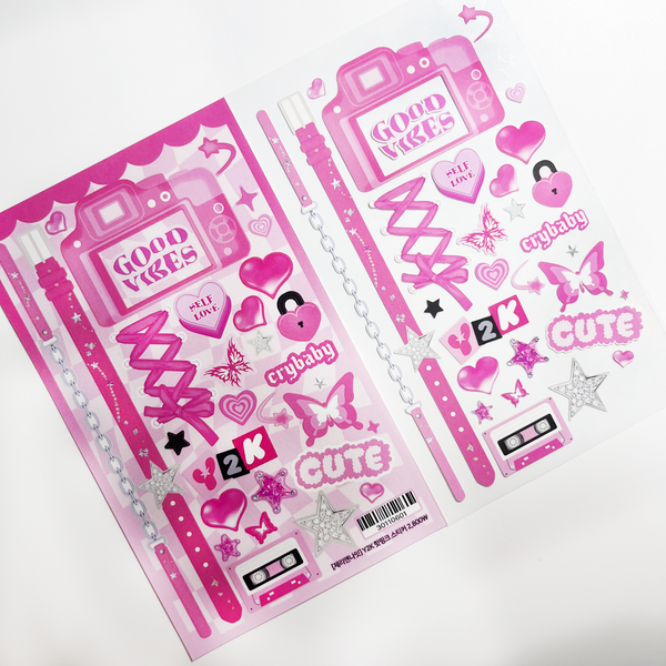 Cherry&Night/ Y2K hotpink stickers