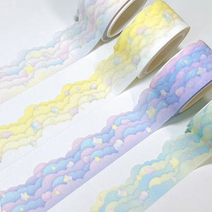 dalpong store / Glitter Lemon soda cloud wave Masking Tape 紙膠帶