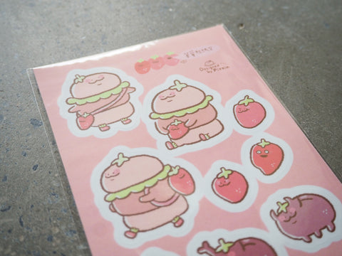 piexin小派與他的漢堡波 / 草莓波波貼紙.