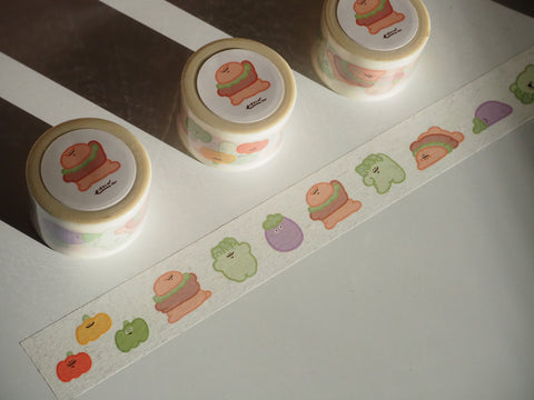 piexin小派與他的漢堡波 /  粉嫩波波紙膠帶 2.5cm.