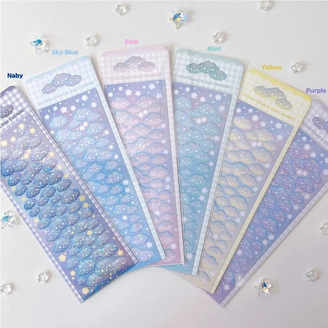 dalpong store/ Cloud and Star Confetti stickers 貼紙（共6款）