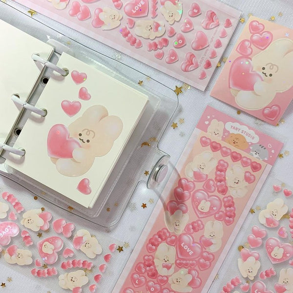 yany studio / Pink Heart Bang Bang stickers 貼紙.