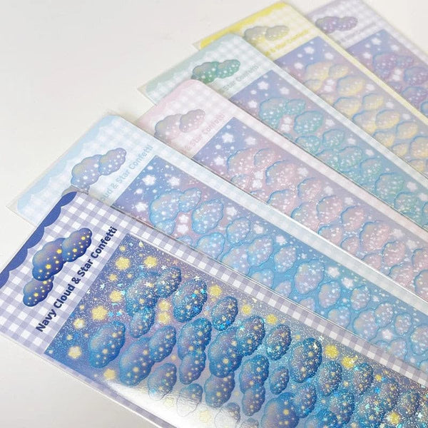 dalpong store/ Cloud and Star Confetti stickers 貼紙（共6款）