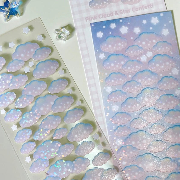 dalpong store/ Cloud and Star Confetti stickers 貼紙（共6款）