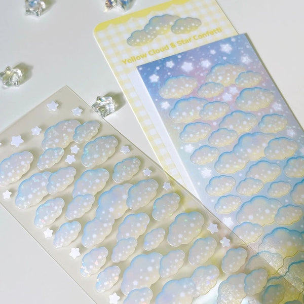 dalpong store/ Cloud and Star Confetti stickers 貼紙（共6款）