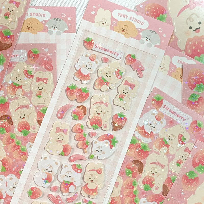 yany studio / Strawberry Party stickers 貼紙.