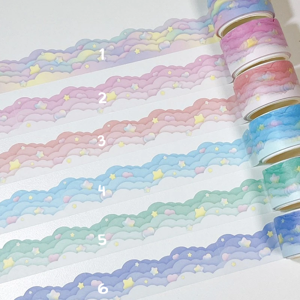 dalpong store / Regular Cloud Wave Masking Tape 紙膠帶 (共6款) 單卷