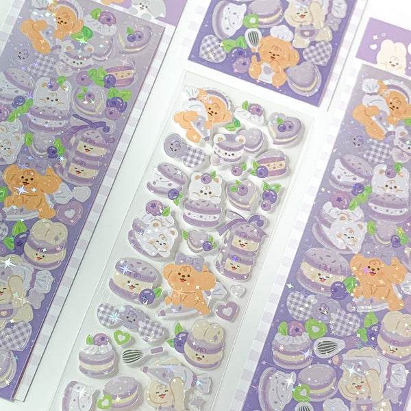 yany studio / Purple Macaron stickers 貼紙.