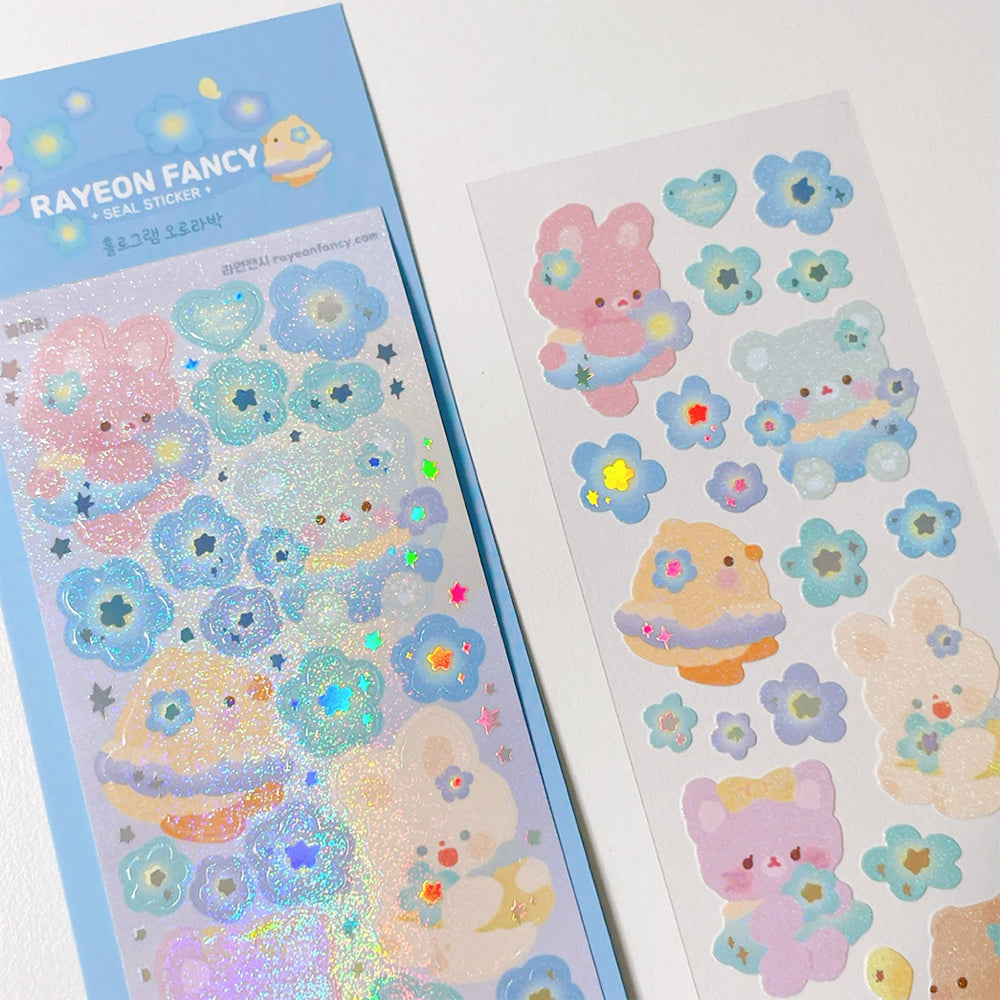 Rayeon Fancy / Flower Mari stickers - Hologram Aurora 貼紙