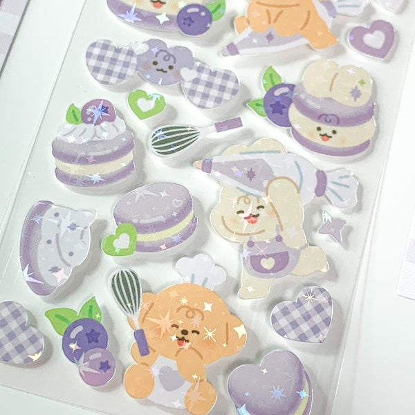 yany studio / Purple Macaron stickers 貼紙.