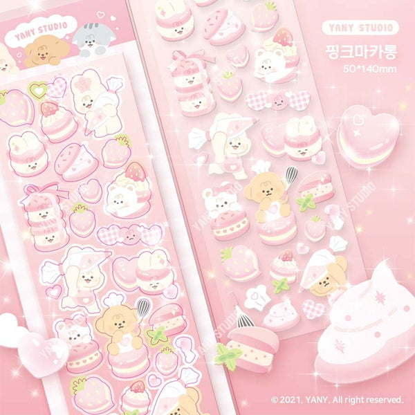 yany studio / Pink Macaron stickers 貼紙.