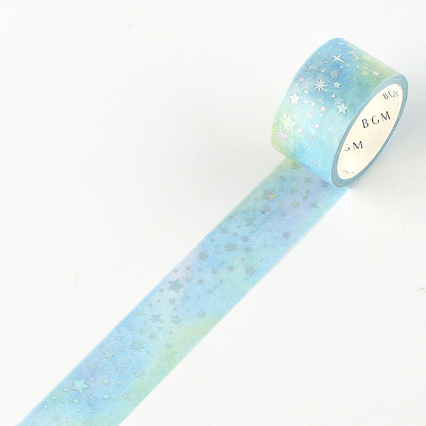 BGM / Macaroon Galaxy Light Blue Star 20mm Washi Tape 和紙膠帶