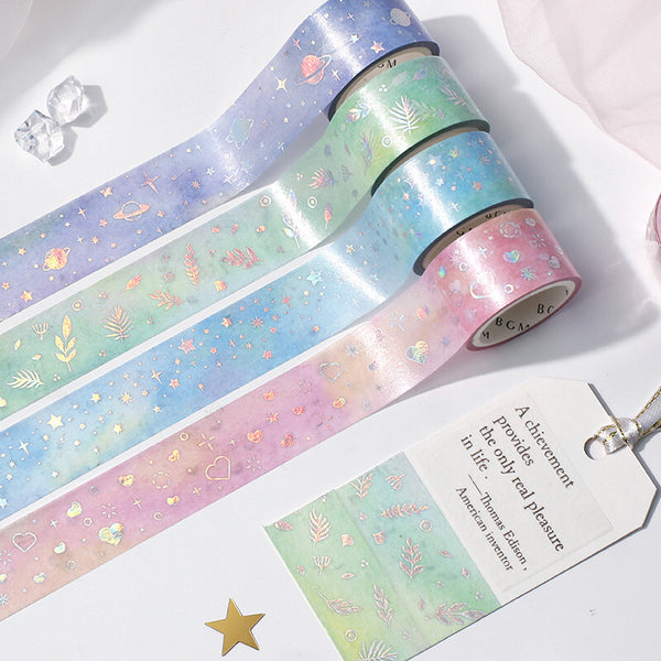 BGM / Macaroon Galaxy Light Blue Star 20mm Washi Tape 和紙膠帶