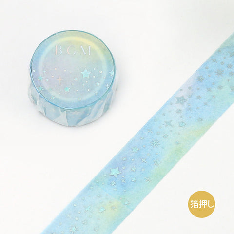 BGM / Macaroon Galaxy Light Blue Star 20mm Washi Tape 和紙膠帶