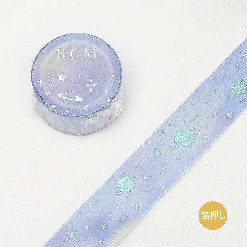 BGM / Macaroon Galaxy Purple Galaxy 20mm  Washi Tape 和紙膠帶