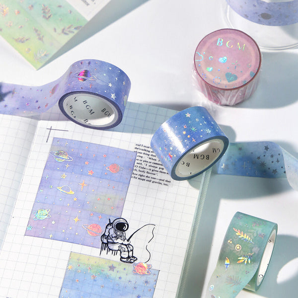 BGM / Macaroon Galaxy Purple Galaxy 20mm  Washi Tape 和紙膠帶