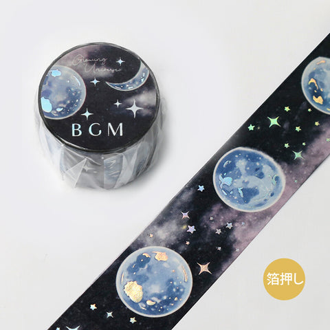 BGM / Foil Stamping Space - Moon 30 mm 和紙膠帶