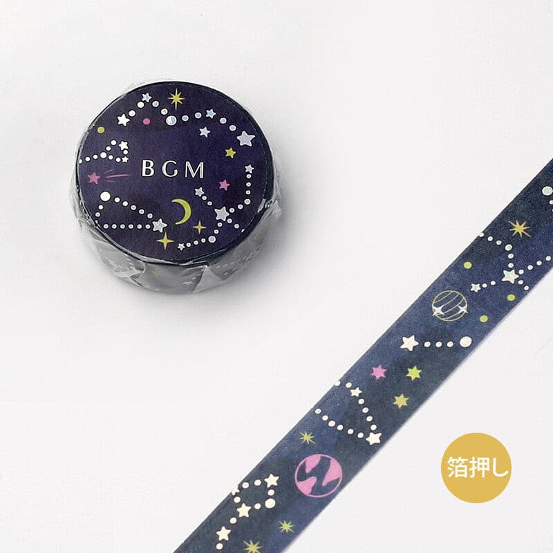 BGM /  Life Foil Stamping Colorful Space 15 mm和紙膠帶 