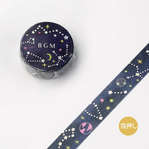 BGM /  Life Foil Stamping Colorful Space 15 mm和紙膠帶 