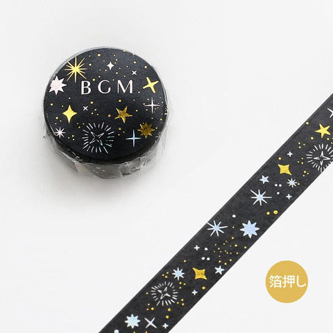 BGM /  Life Foil Stamping Star Night 15 mm和紙膠帶 