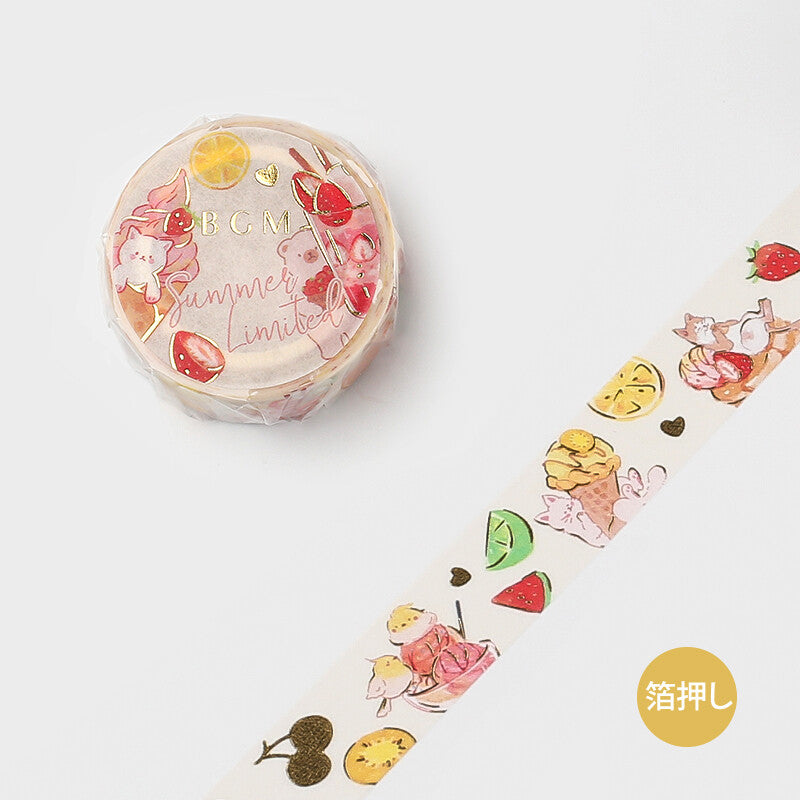 BGM /  Washi Tape Animal Sweets 15mm 和紙膠帶