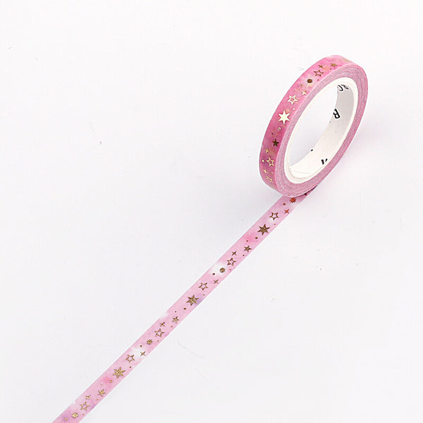 BGM /  Washi Tape Life Foil Stamping Pink Stardust 5mm 和紙膠帶