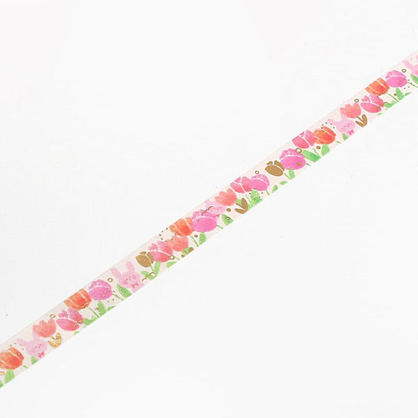 BGM / Washi Tape Crayon Land - Tulips 15mm 和紙膠帶