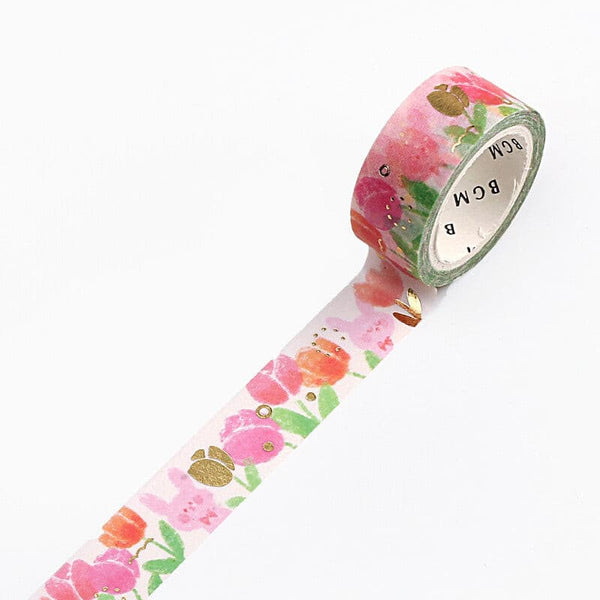 BGM / Washi Tape Crayon Land - Tulips 15mm 和紙膠帶