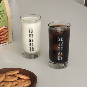 bora and /  Live the life you love cup 玻璃杯 （白字）.