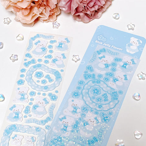 dalpong store/ Blue Jelly flower stickers 貼紙