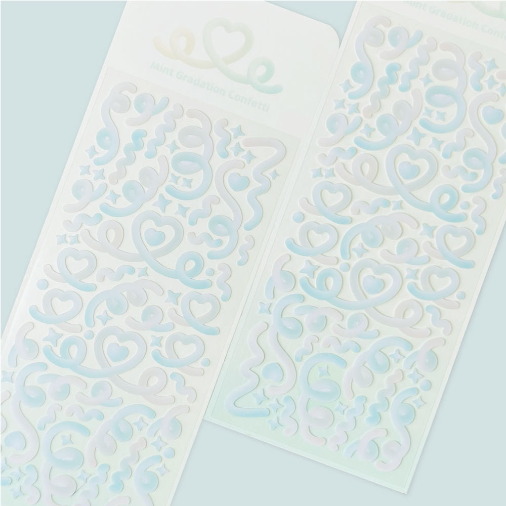 dalpong store/ Mint gradient confetti stickers 貼紙