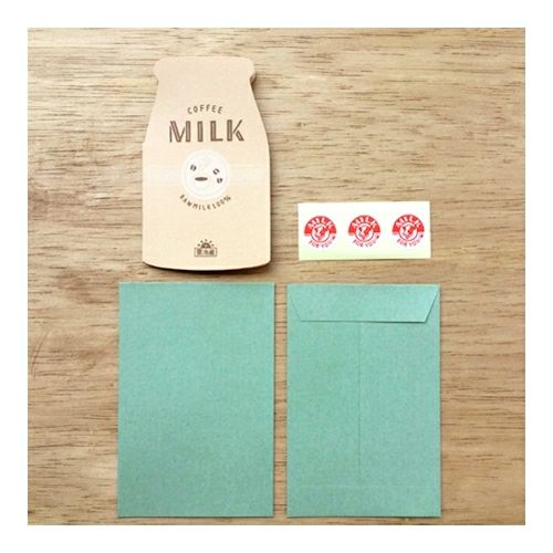 古川紙工 /  紙製麵包 咖啡牛奶 mini letter set