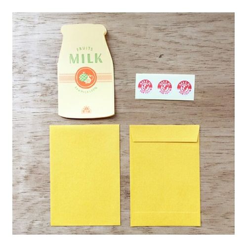 古川紙工 /  紙製麵包 水果牛奶 mini letter set