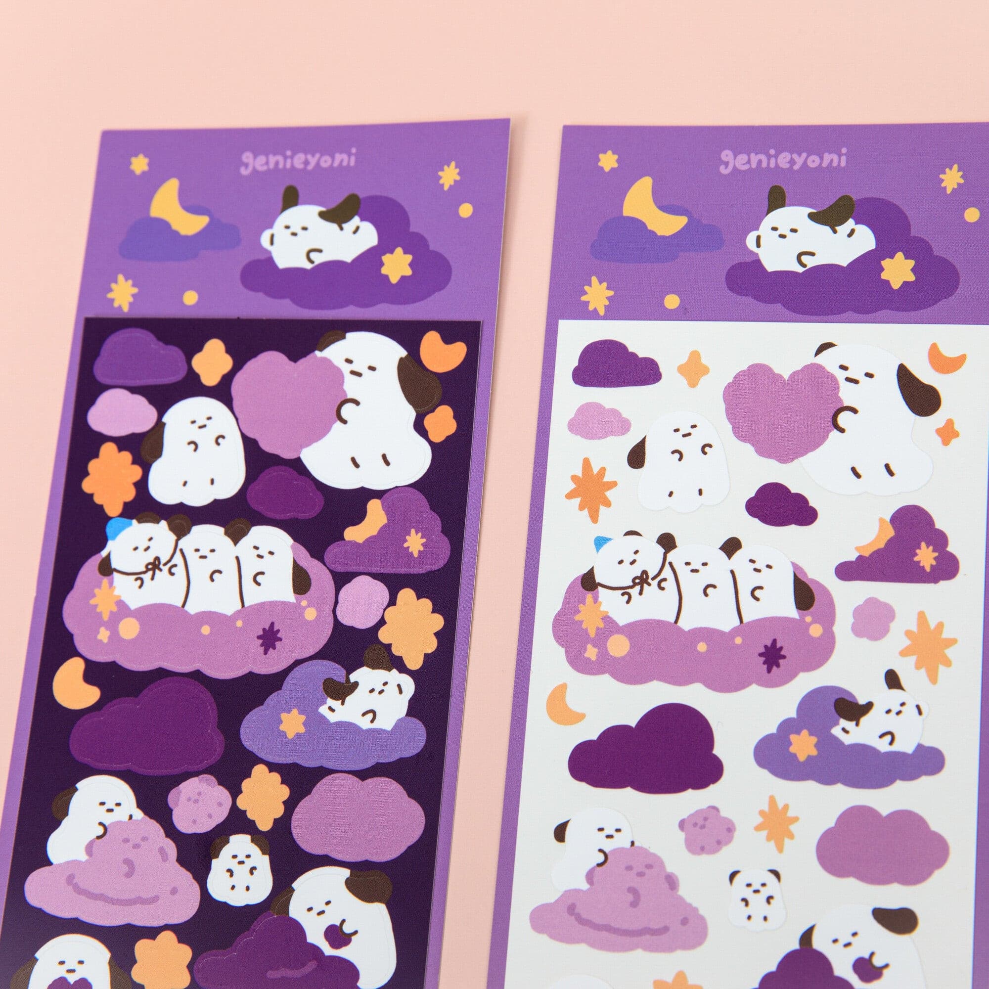 genieyoni / Purple clouds with Ghost Friends 貼紙.