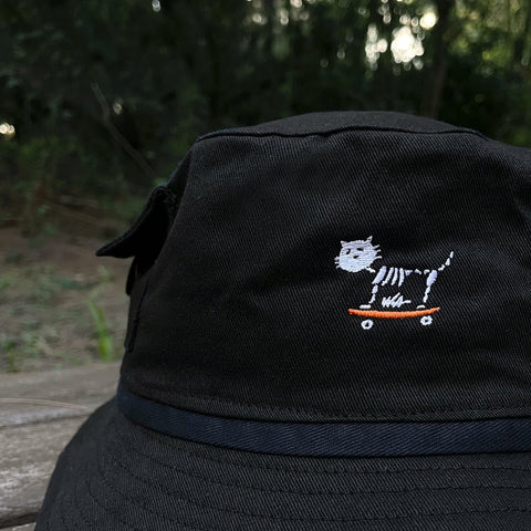 瓦片的瓦 / 化石貓口袋可拆式帽繩漁夫帽
