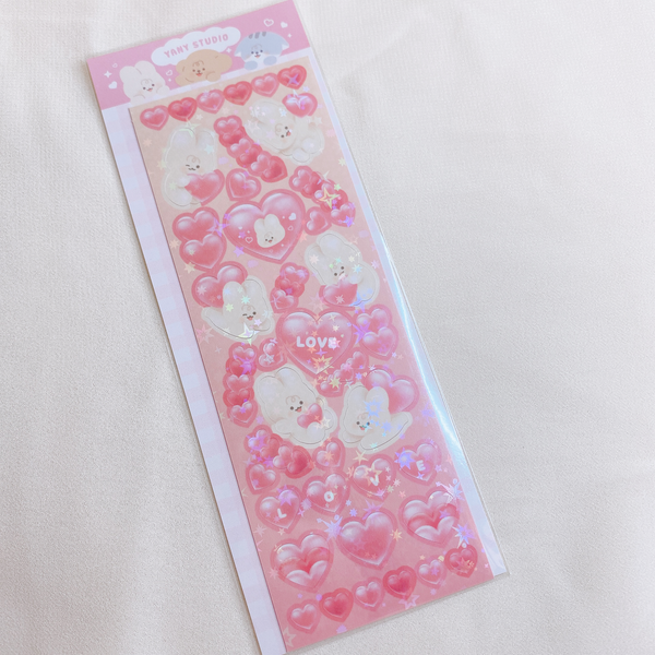 yany studio / Pink Heart Bang Bang stickers 貼紙.