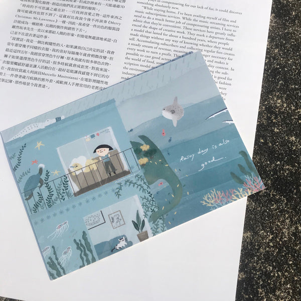 瓦片的瓦 / Rainy day is also good postcard 明信片.