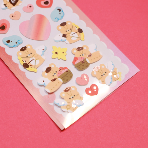 pompomroom/ cupid teddy rose gold stickers 貼紙