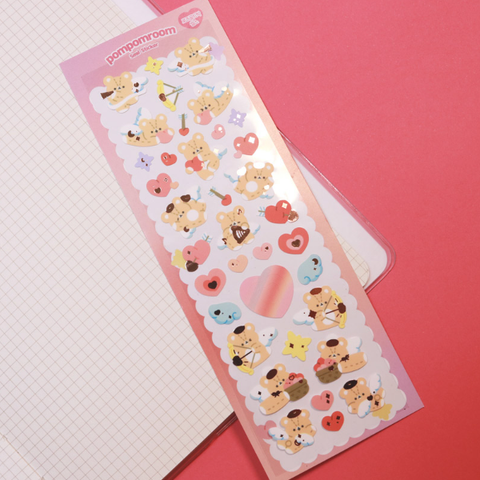 pompomroom/ cupid teddy rose gold stickers 貼紙