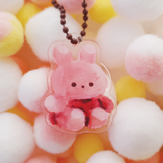 Cha_nya/ Rabbit and Cat Keyring (2款)